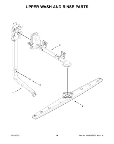 Upper wash and rinse parts