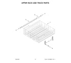 Whirlpool WDF332PAMW0 upper rack and track parts diagram