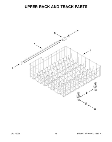 Upper rack and track parts
