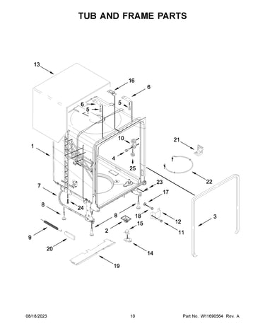 Tub and frame parts