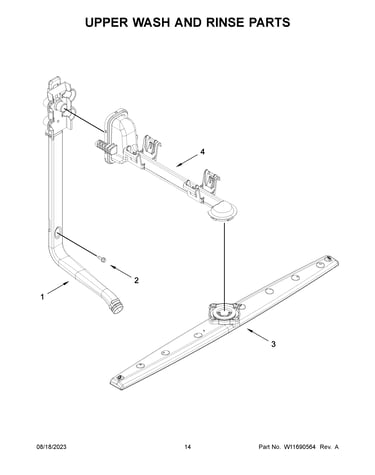 Upper wash and rinse parts