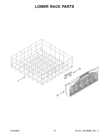 Lower rack parts