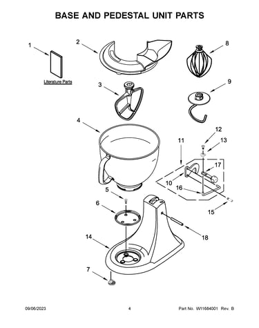 Base and pedestal unit parts