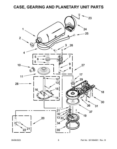 Case, gearing and planetary unit parts