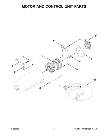 Motor and control unit parts