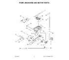 KitchenAid KDTM405PPS0 pump, washarm and motor parts diagram