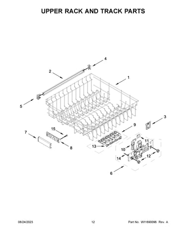Upper rack and track parts