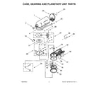 KitchenAid 5KSM45AWH5 case, gearing and planetary unit parts diagram