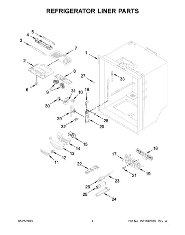 Refrigerator liner parts
