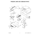 Whirlpool WRF540CWHV08 freezer liner and icemaker parts diagram