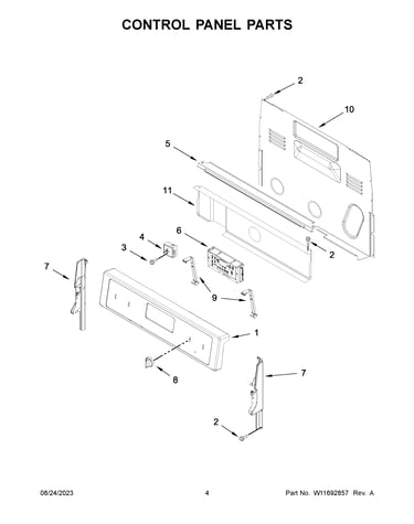 Control panel parts