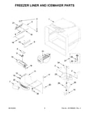 Freezer liner and icemaker parts