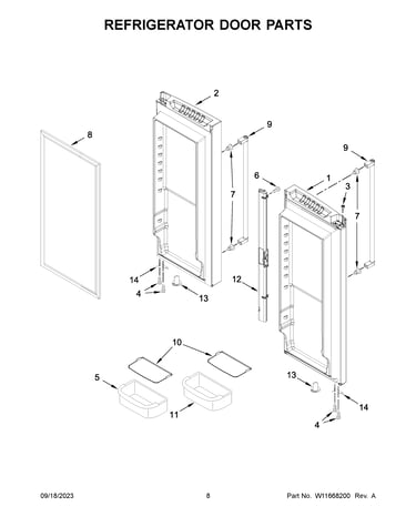 Refrigerator door parts