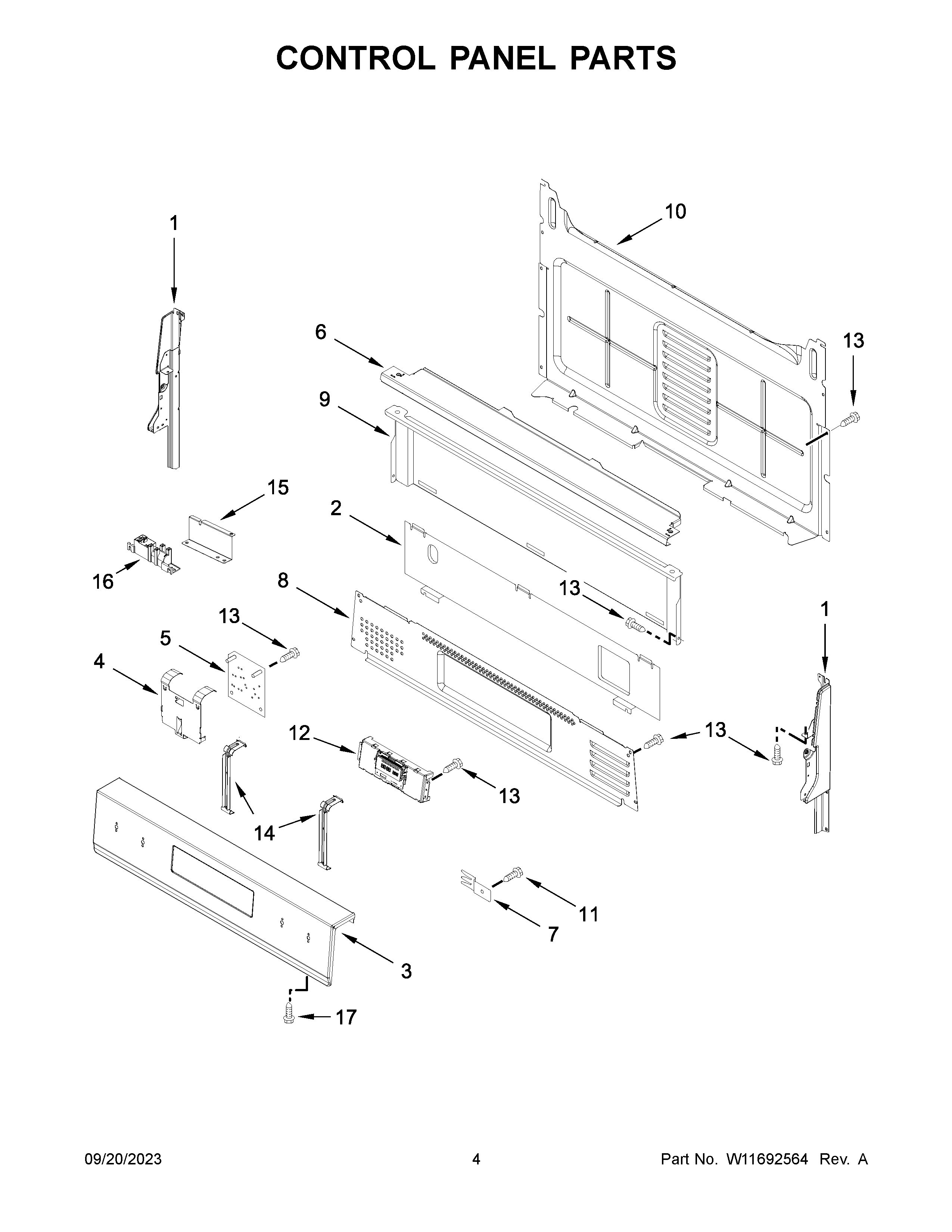 Control panel parts