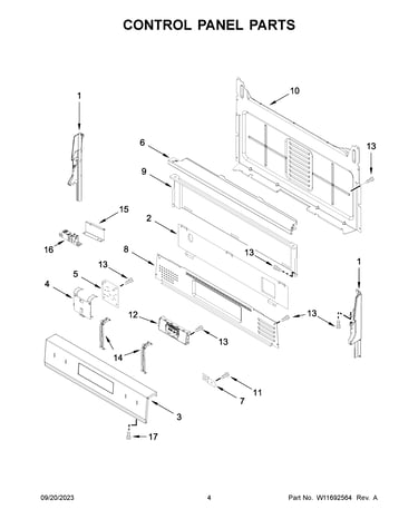 Control panel parts