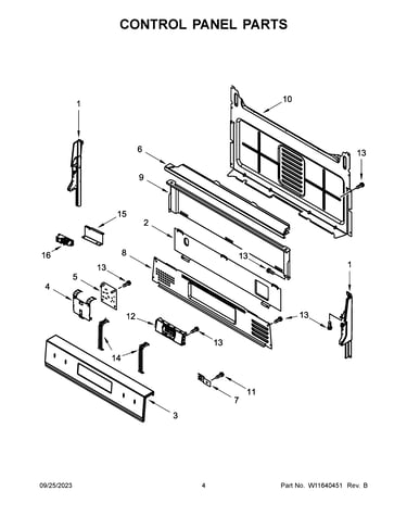 Control panel parts