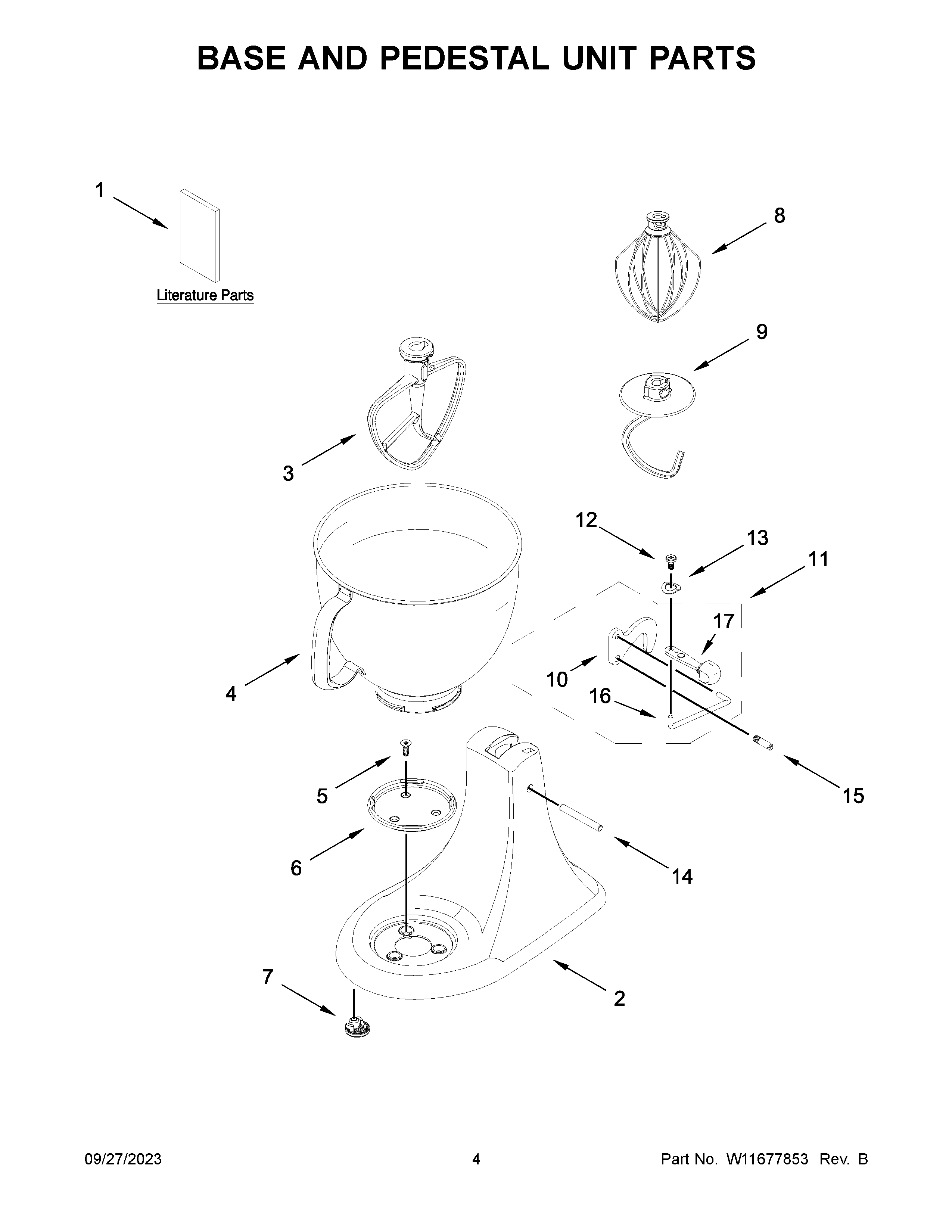 Base and pedestal unit parts