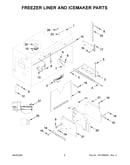 Freezer liner and icemaker parts