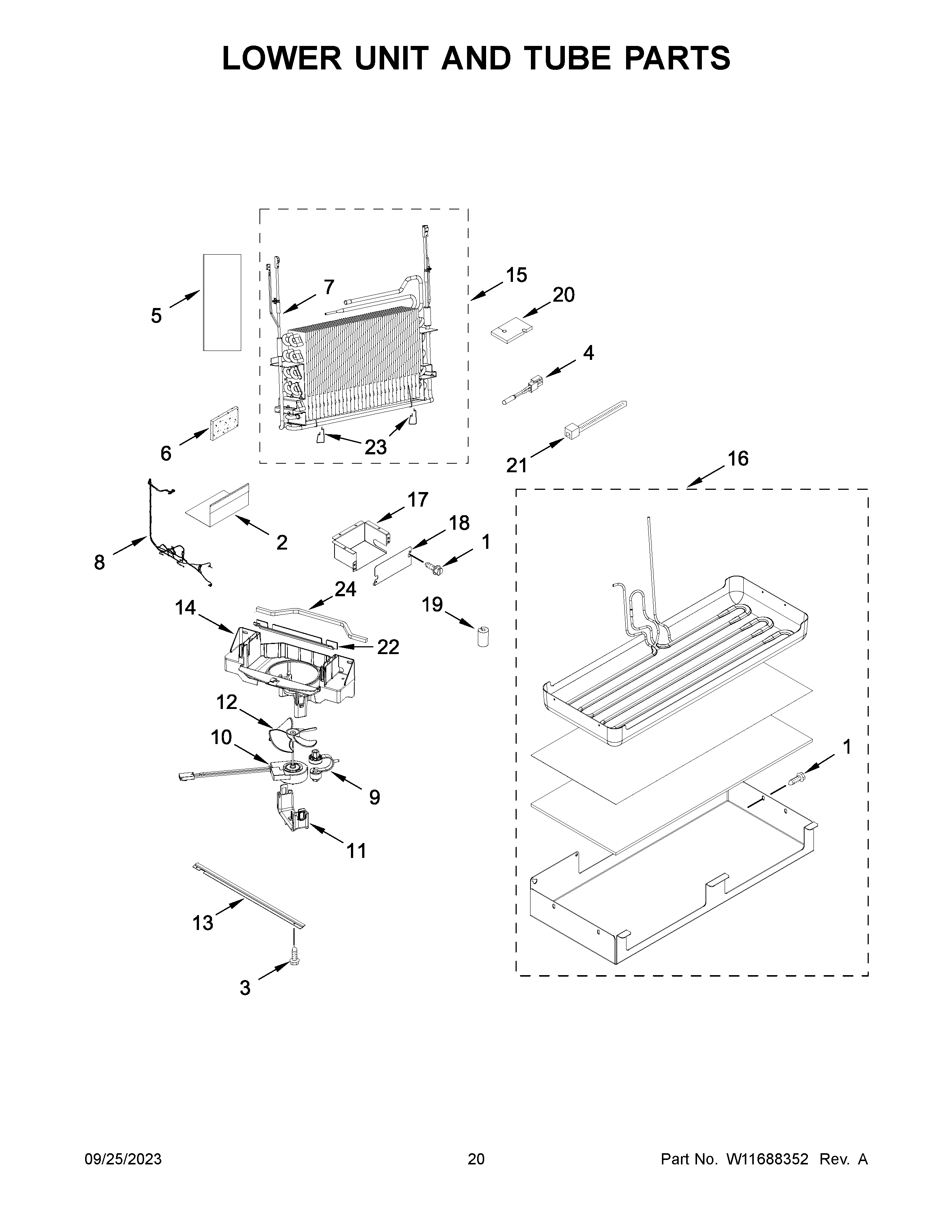 LOWER UNIT AND TUBE PARTS