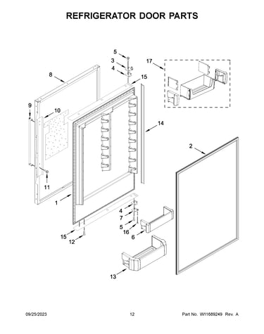 Refrigerator door parts