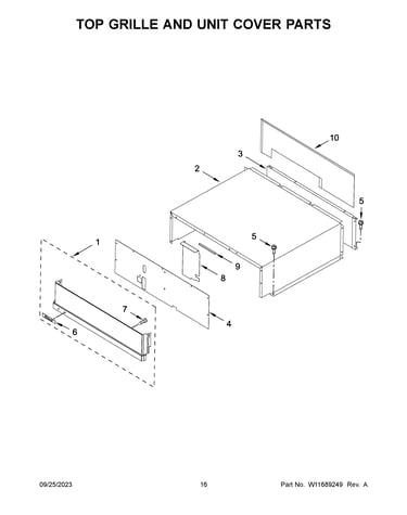 Top grille and unit cover parts