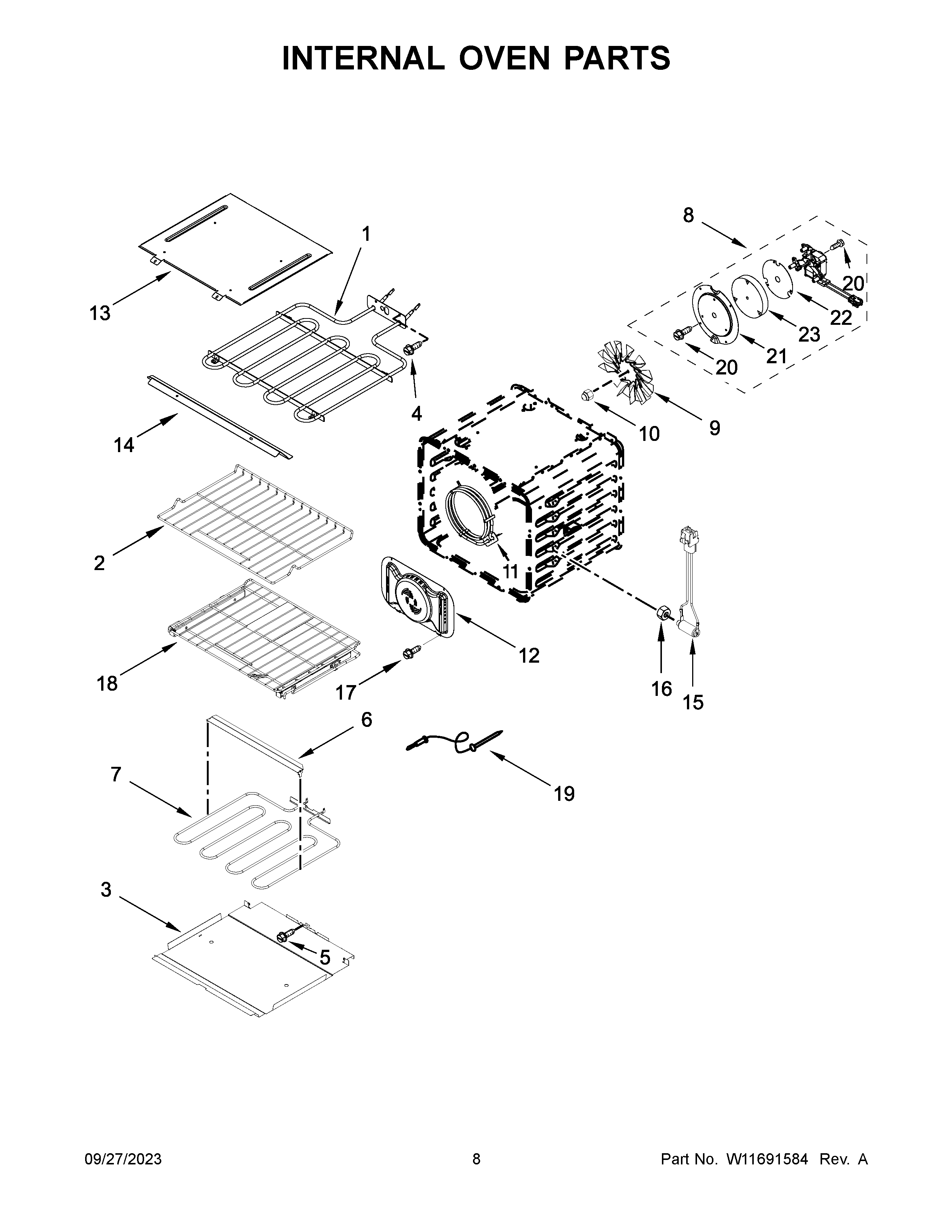 Internal oven parts