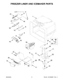 Freezer liner and icemaker parts