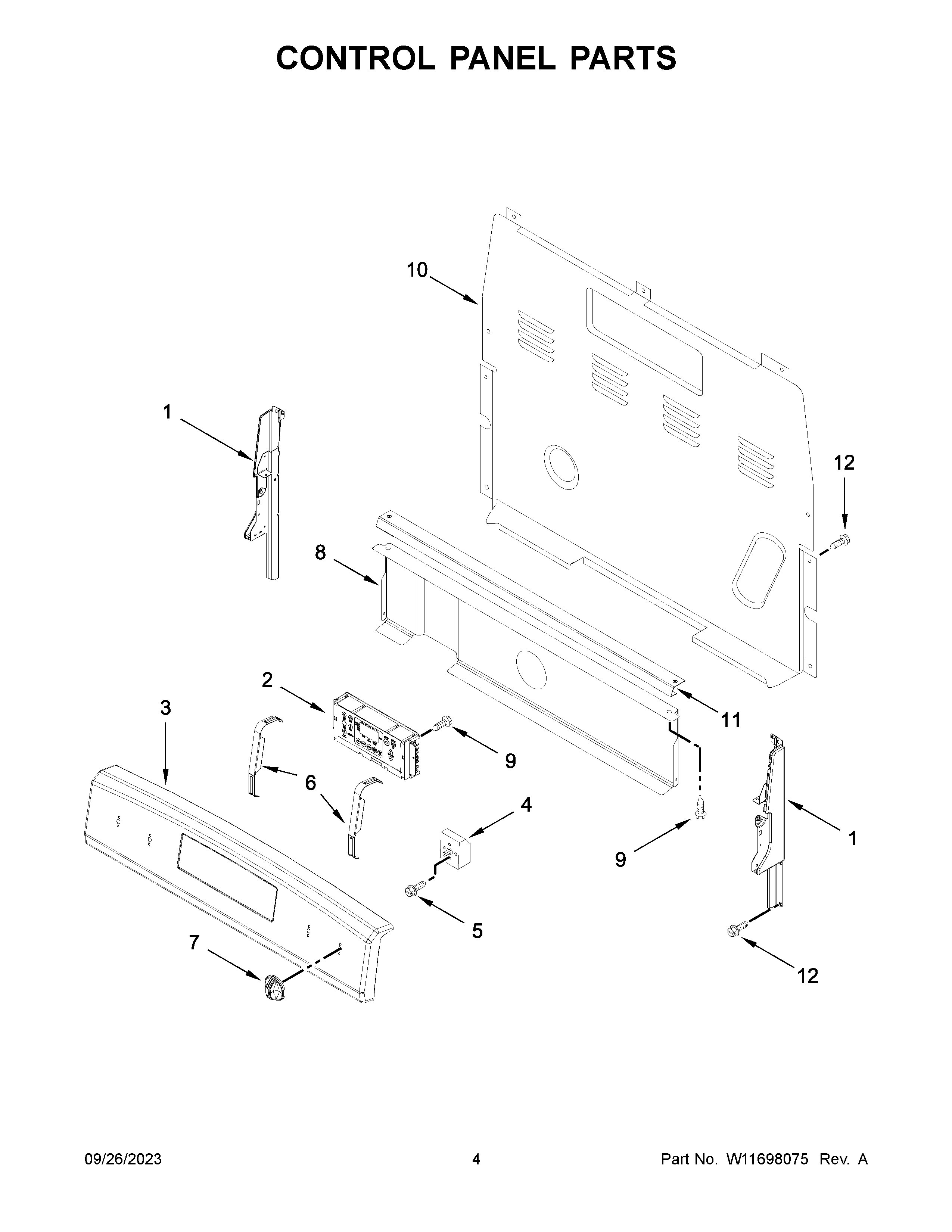 Control panel parts