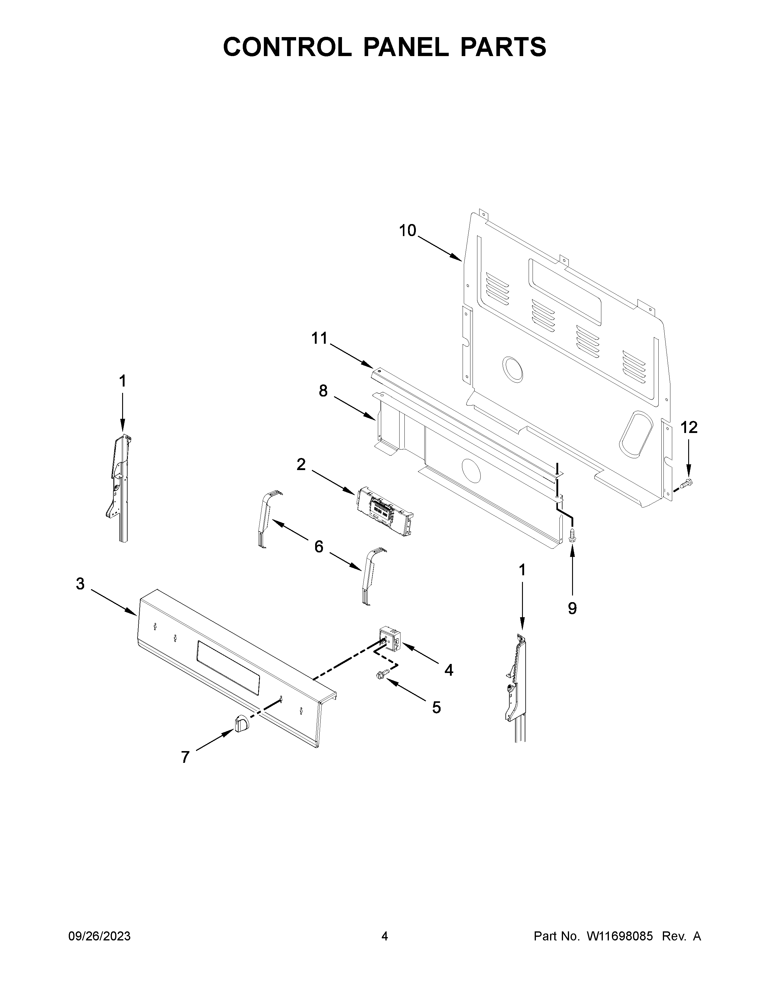 Control panel parts