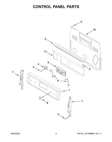 Control panel parts