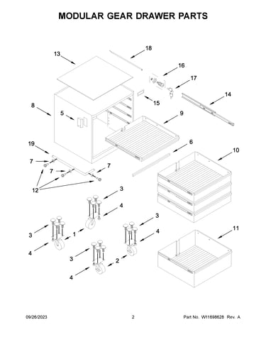 Modular gear drawer parts
