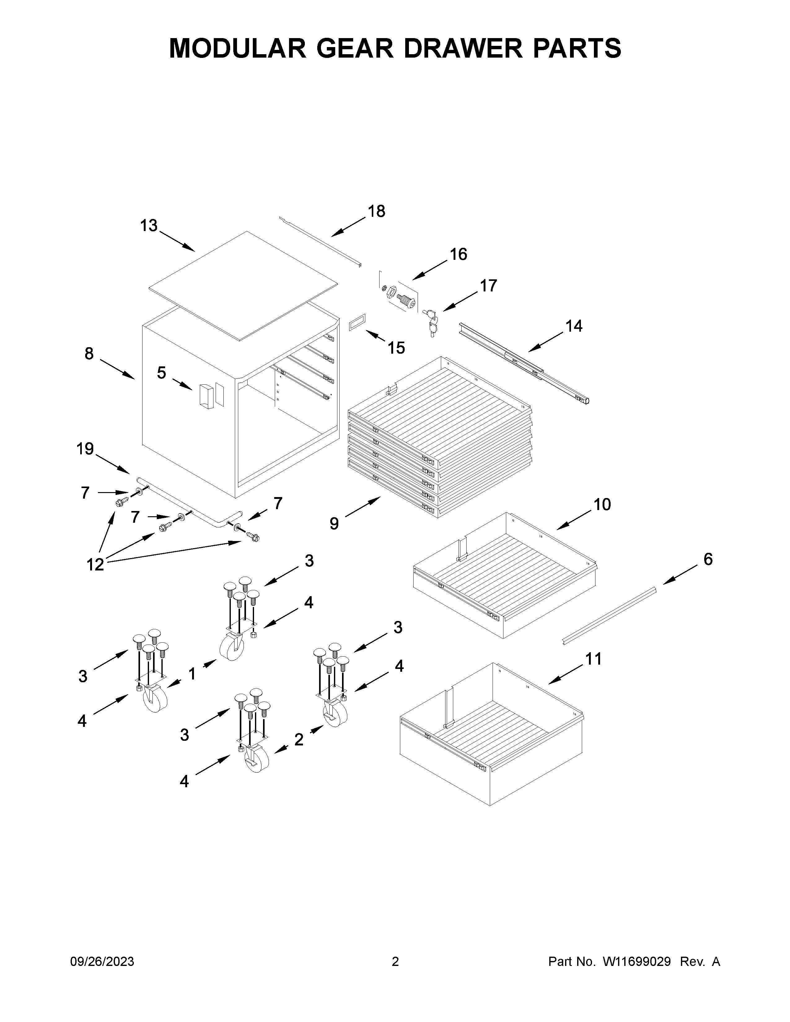 MODULAR GEAR DRAWER PARTS