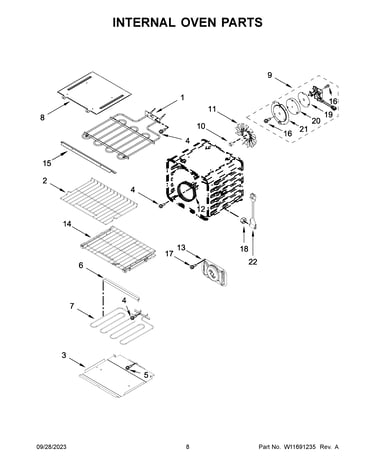 Internal oven parts