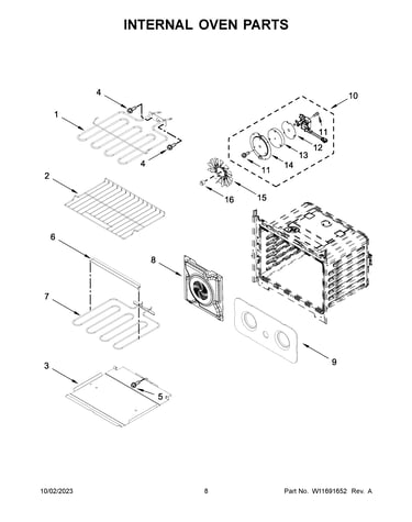 Internal oven parts