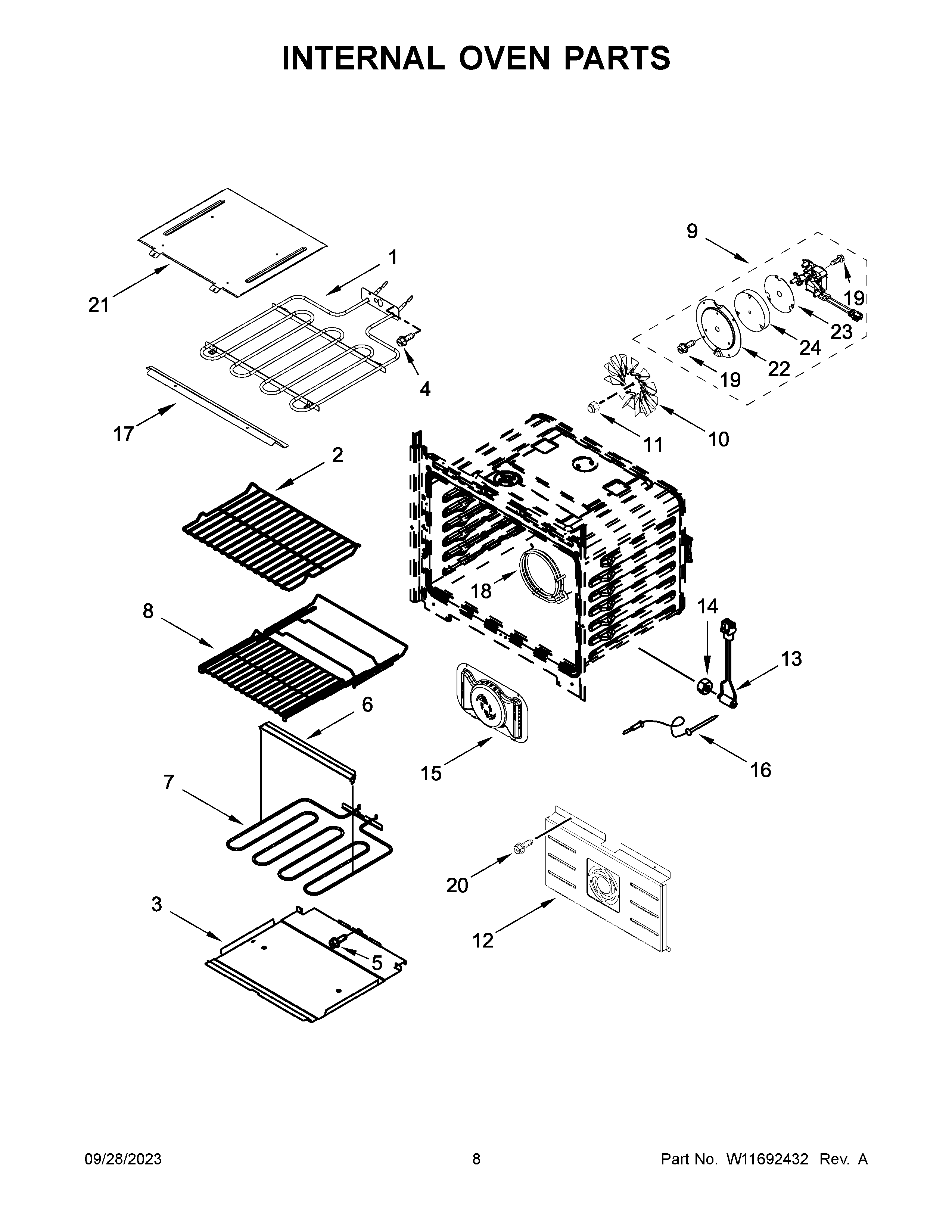 Internal oven parts