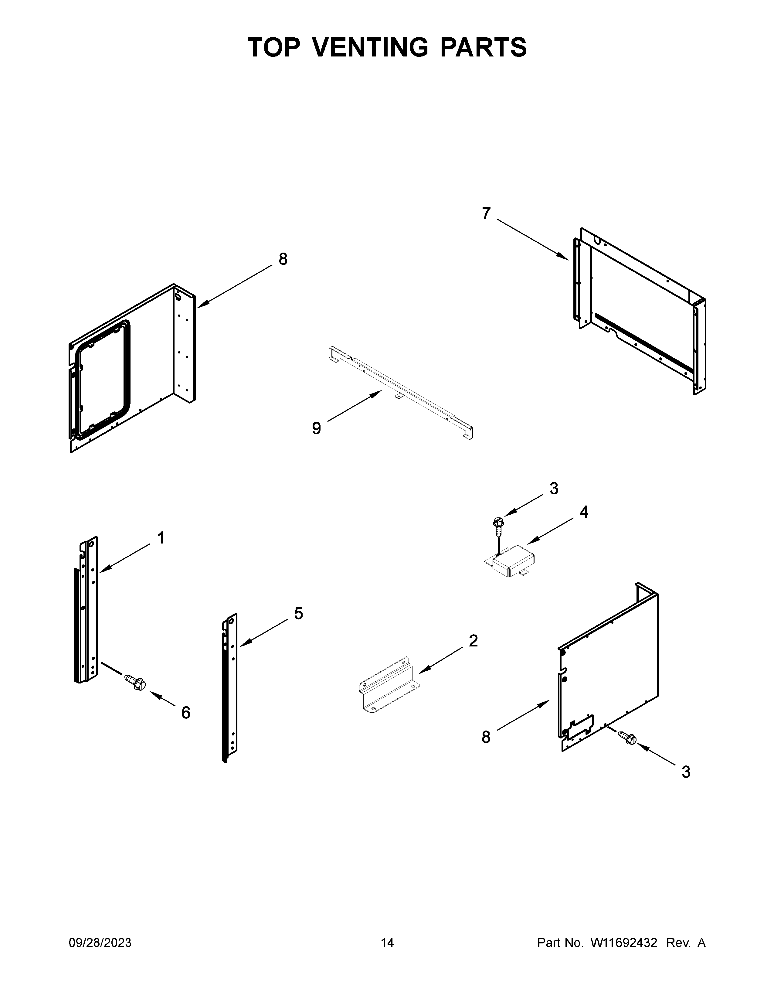 Top venting parts