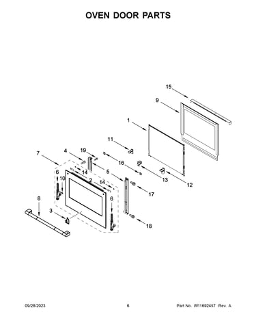Oven door parts