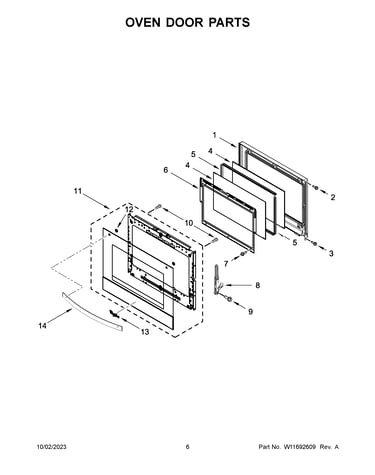 Oven door parts