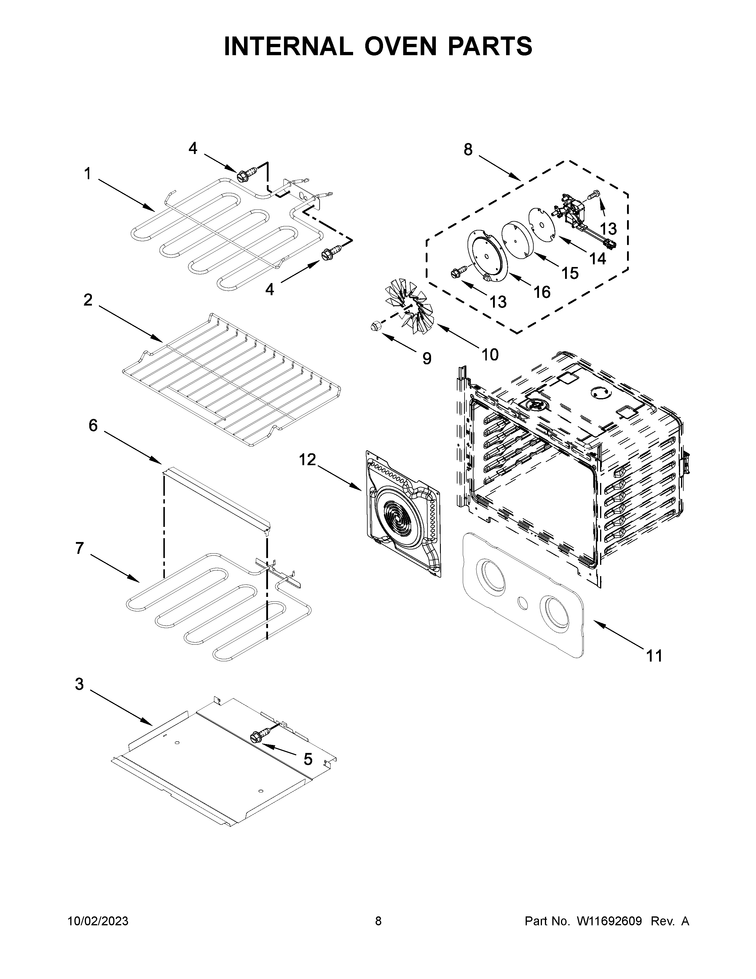 Internal oven parts