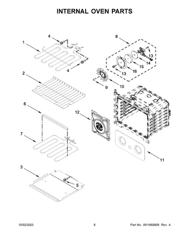 Internal oven parts