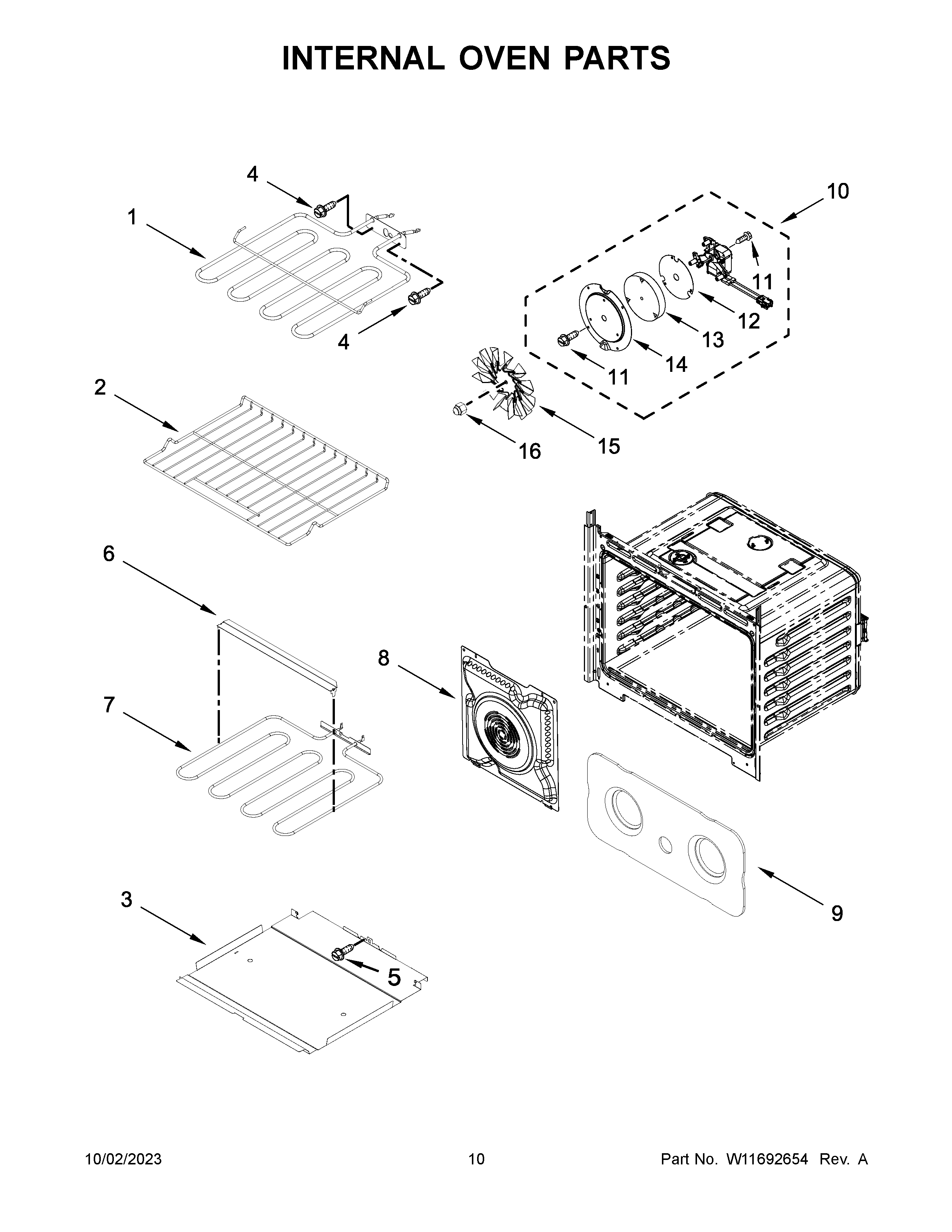 Internal oven parts