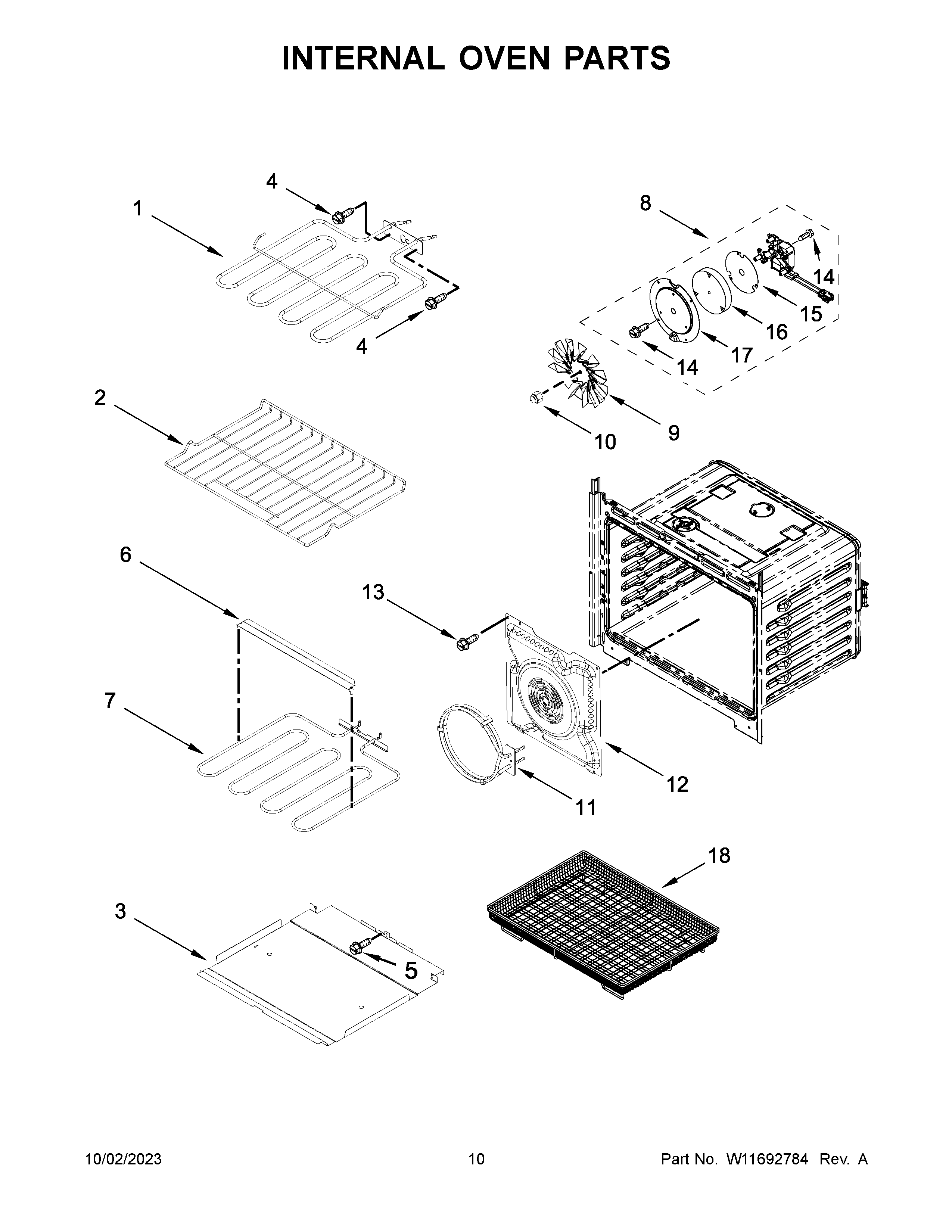 Internal oven parts