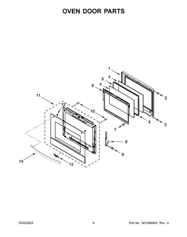 Oven door parts