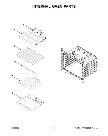 Internal oven parts