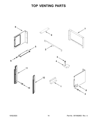 Top venting parts