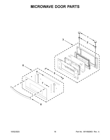 Microwave door parts