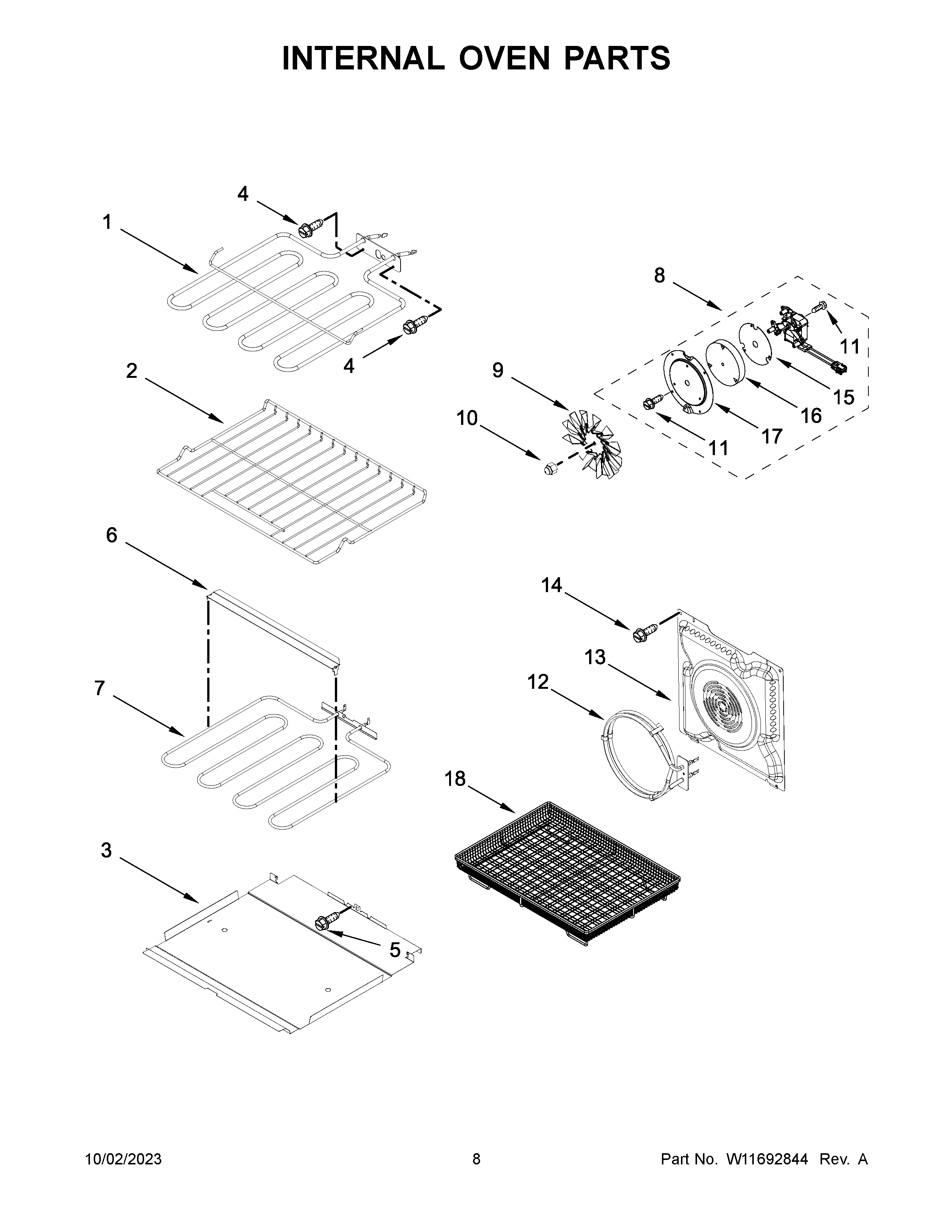 Internal oven parts