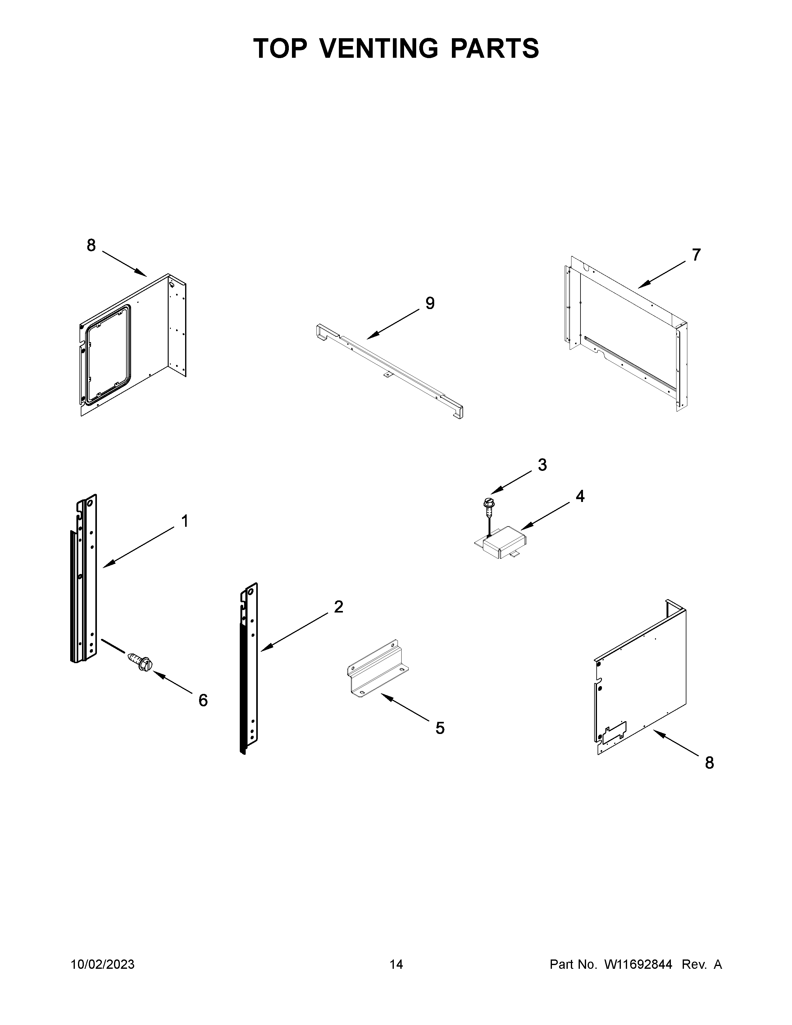 Top venting parts