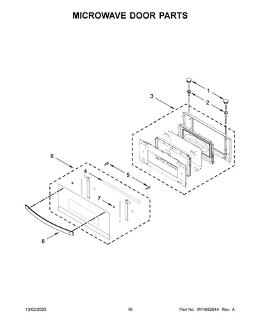 Microwave door parts