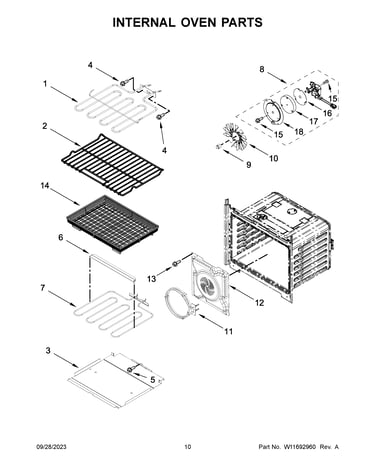 Internal oven parts